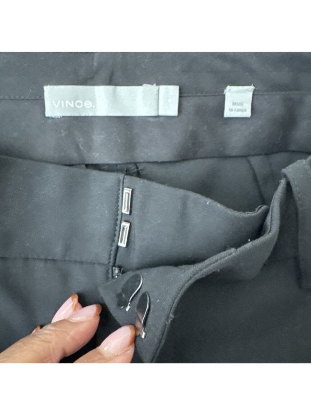 Vince Tapered Wool Dress Pants Womens 0 Black Ankle Length - Picture 4 of 16